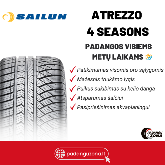 225/55R16 SAILUN ATREZZO 4 SEASONS 99 W XL Universalios