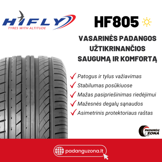 265/30R19 HIFLY HF805 93 W Vasarinės