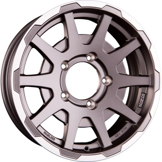 Sparco Dakar Matt Dark Greey Lip Polished NO CAP 5,5x16 5x139.7 ET5 CB108,0 (NO CAP) 60° 500 kg W29080001TM7