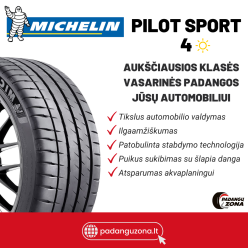 255/40R19 MICHELIN Pilot Sport 4 100 Y XL Vasarinės