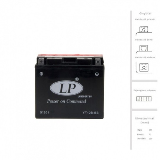 Akumuliatorius 10 Ah 175 A EN 12V