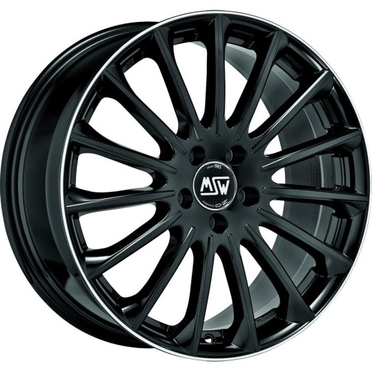 MSW 30 Gloss Black+Diamond Lip 7,5x18 5x108 ET45 CB73,1 60° 725 kg W19319500TGA