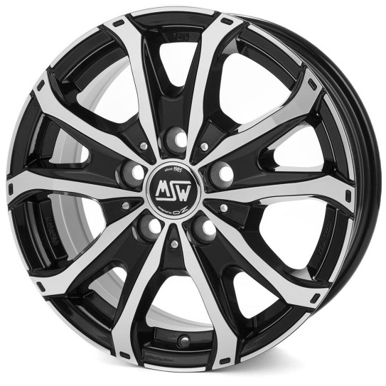 MSW 48 Van Gloss Black Full Polished 7x16 5x120 ET51 CB65,1 R14 1000 kg W19355003T56