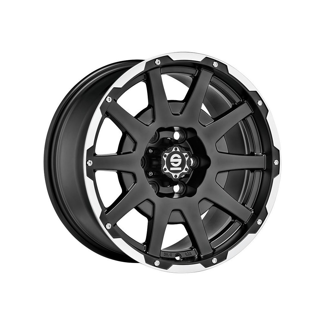 Sparco Dakar Matt Black Lip Polished+Rivets 7,5x17 5x114.3 ET20 CB73,1 60° 850 kg W29089503M8