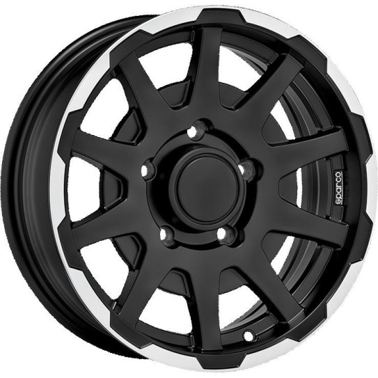 Sparco Dakar Matt Black Lip Polish 5,5x16 5x139.7 ET0 CB108,0 60° 500 kg W29080002TC3