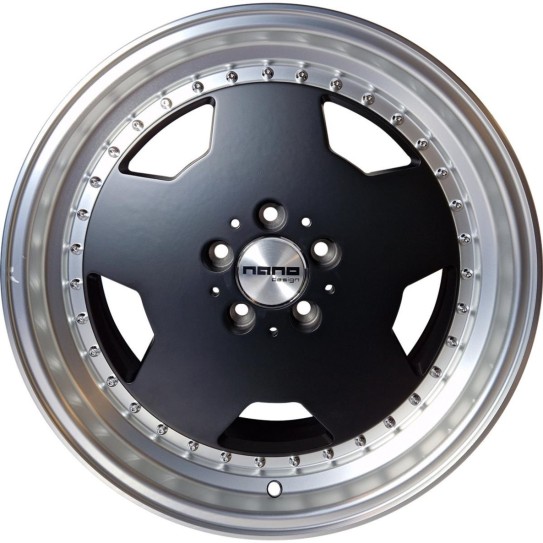 Nano 5852 Matte black machined lip 8x18 5x112 ET30 CB66,6 60° 690 kg BK5852BP-512-880-30